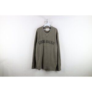 Vintage Eddie Bauer Mens XLT Faded Spell Out Crewneck Sweatshirt Olive Green